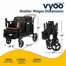 Keenz VYOO Stroller Wagon with Canopy Black