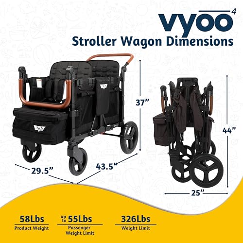 Keenz VYOO Stroller Wagon with Canopy Black
