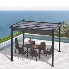 DESIGNSCAPE3D 10x10 Ft Retractable Patio Pergola with Canopy Gray
