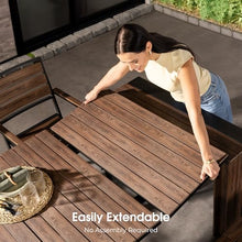 Transformer Extendable Outdoor Dining Table, Dark Walnut, Brown, Table Only
