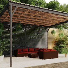 HEFZGDB 9 Piece Patio Lounge Set with Cushions Poly Rattan Brown Outdoor Patio Furniture Set Patio Furniture Set Patio Table and Chairs Set Suitable for Garden, Living Room, Poolside.