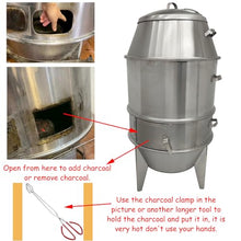 Banfluxion 3-Tier Commercial Charcoal Roast Duck Oven Stainless Steel Silver