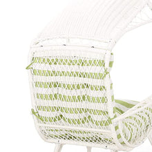 Outdoor Wicker Standing Basket Chair with Cushion for Outdoor Seating with Washable Cushion-Perfect for Balcony Deck and Poolside Furniture Sets Beige (White)
