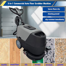 INTSUPERMAI 17" Walk Behind Floor Scrubber, 3-in-1 Commercial Washer Scrubber & Dryer, 1700 Sq Ft/Hr, 6.6 Gal Dual Tanks, 60ft Cord for Concrete Tile Warehouse 110V