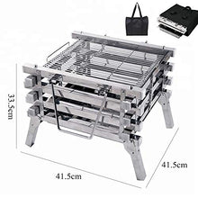 Safety Certification Stainless Steel Campfire Grill Foldable BBQ Grill Charcoal Barbecues Grill Bonfire Stand Camping Fire Pit Grill Smoker Charcoal Stove for Party Camping Picnics Carbon Furnace