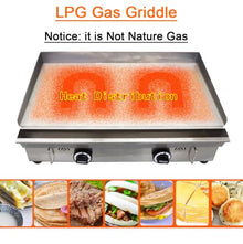 EQCOTWEA Commercial Countertop Griddle 2800Pa LPG Gas Grill Griddle