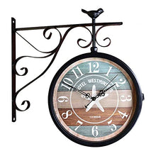 ERTTGWGF Classic Retro Double-Sided, Double-Sided Station Retro Dial with Stem Fixing Pendulum for Indoor and Outdoor Home Garden - Vintage Wall Decor Beautiful Scenery