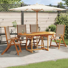 KUTYWEXFM 4 Pack Folding Acacia Wood Garden Chairs Taupe