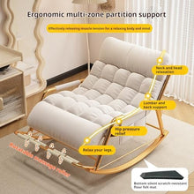 ZREVSB Adjustable Blue Rocking Chair for Living Room with Armrests 5 Position Reclining Reading Perfect Balconies Porches and Patios (Off White)
