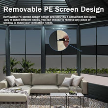 13x13 FT Sunroom, Four Season Enclosed Hardtop Gazebo with Galvanized Steel Roof, Aluminum Octagonal Solarium Sun Room with Movable PVC Screen Walls, Sliding Doors, Metal Hard Top Gazebo for Patio