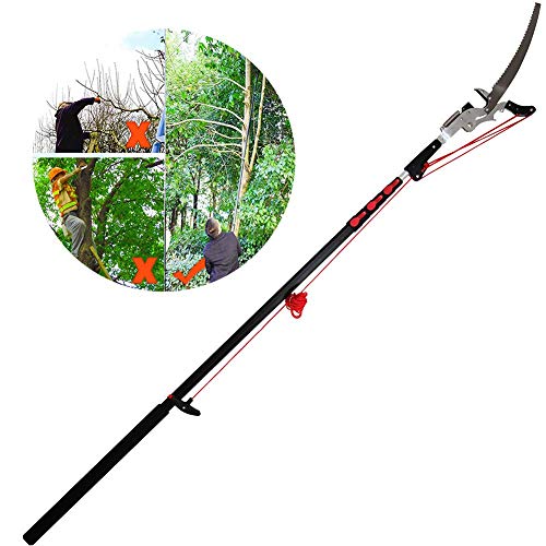 EliteBloom 24FT-7.2M Telescopic Tree Pruner, Branch Shears Loppers, Extendable Pruning Saw, Extendable Limb Saw and Trimmer Working Height Extendable Gardening Tool,7.2M/24FT