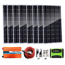 AUECOOR 800 Watt (8 x 100 Watt) Monocrystalline Solar Panel Kit with 3000W Power Inverter (Peak 6000W) for RV, Boat, Off-Grid 12/24 Volt Battery Systems
