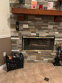 DJVHSRI Fireplace Screen Firewood Racks for Indoor/Outdoor, 17.7 Inch Wide Small Log Rack Brackets & Fireside Logs Holders, W/Pine Decorative Pattern,
