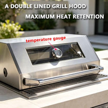 RGWYGCG Outdoor Grill, 6-Burner Stainless Steel Gas Grill with Rotisserie Kit, Heavy Duty Outdoor Kitchen Grilling Station with Viewing Window. for Backyard,Patio, Poolside BBQ