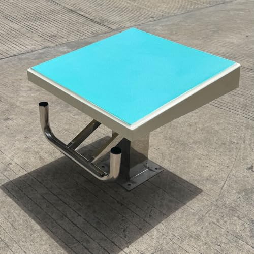 CSGDOQY Heavy Duty 304 Stainless Steel Diving Platform - Non-Slip 15° Inclined Professional Diving Board,Supports Up to 600lbs(Blue and White)