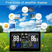 OREKPOT Large Screen Weather Forecast Indoor Outdoor Clock Electronic Temperature Humidity Alarm Digital