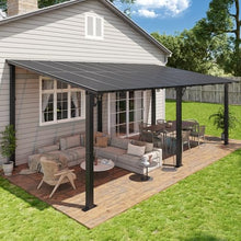 Aoxun Gazebo with Aluminum Frame & Polycarbonate Panel 20’x10’ Black