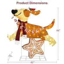 Puleo International 4' Pre-Lit Outdoor Puppy Christmas Holiday Decor with 144 Warm White Twinkling LED Lights