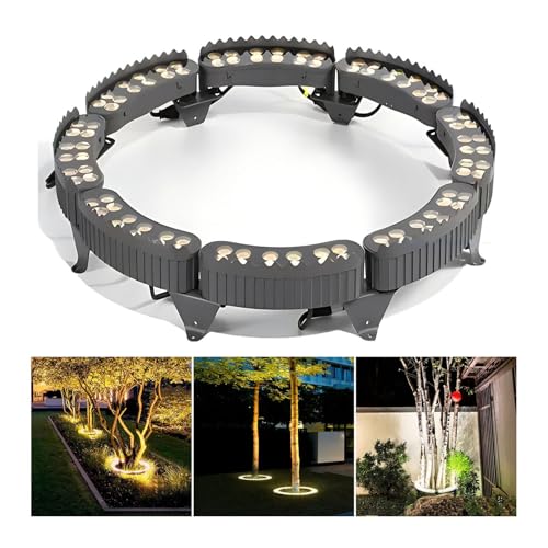 ETRYOX Outdoor Garden Lights, LED Low Voltage Landscape Tree Ring Lights, Palm Tree Lights, IP65 Weatherproof(Warm White Light,Pack of 8)