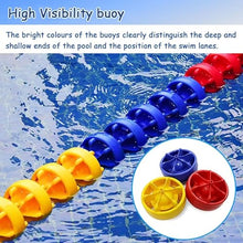 Swimming Pool Blue Red Yellow Safety Divider Rope, Wave-Proof Floating Swimming Cordon Line for Competition Training, Float Dia 12cm/4.7in(50m/164ft/1968in)