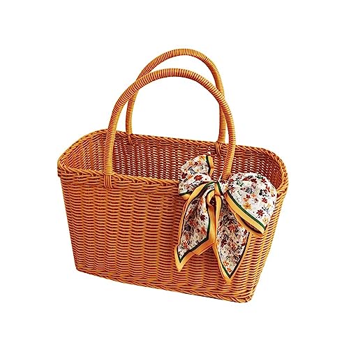 Picnic Baskets Fabric Portable Imitation Solid Basket, Shopping Basket, Picnic, Fruits and Vegetables，