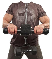 GRIP FREAK Thick Grip Wrist Roller with Dumbbell Hook