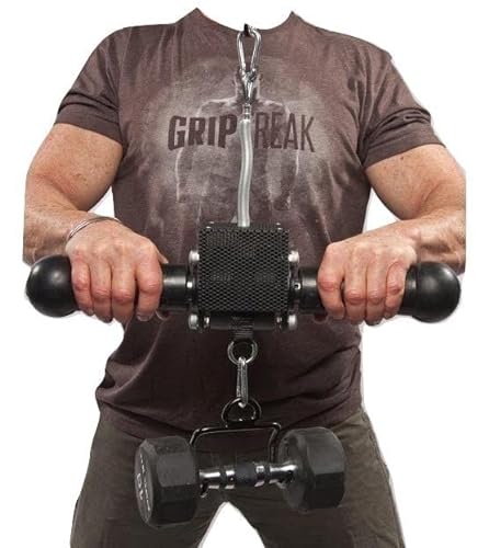 GRIP FREAK Thick Grip Wrist Roller with Dumbbell Hook