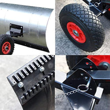 Snow Shovel with Wheels Heavy Duty Metal Rolling Snow Pusher with 10 Inch Polypropylene Wheels and Adjustable Aluminum Handle Rolling Snow Plow Removal Tool for Driveway Doorway Snow Pusher