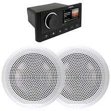 Fusion Entertainment Marine Receiver with 1 Pair EL-F651W 6.5" Speakers White Classic Grills