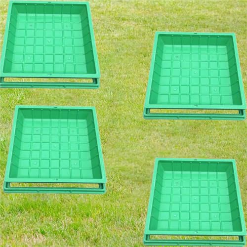 LWJQRSP Invisible Manhole Cover - 4 pcs Resin Garden Grate 40-100 cm Inspection Lid Grass Pot Covers Perfect for Outdoor Landscaping (L W 80cm x 80cm)