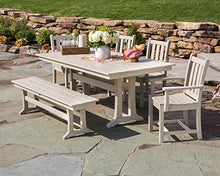 Polywood Traditional Garden 6-Piece Farmhouse Dining Set with Bench (Sand)