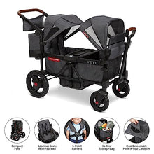 Radio Flyer Voya 2-Seater Stroller Wagon Gray