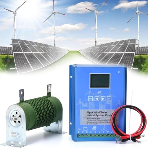 Wind Solar Hybrid Charge Controller 12V/24V/48V MPPT Boost Charge Regulator with LCD Display and Free Dump Load Accurate Fits for Wind and Solar Power Boost Charge,4000W-12V