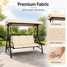 DobleePy Outdoor Porch Swing with Stand and Canopy, 3 Seats Outdoor Swings