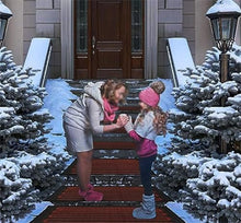 Heated snow and ice melting stair mats, outdoor heated snow and ice melting door mats, winter sidewalk heated outdoor mats, winter de-icing and ice melting products, anti-slip design(5 Pcs,25.4x120cm/