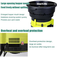 DPDZSW Bladeless Electric Garden Shredder 2500W, Leaf Mulcher 17:1 Reduction Ratio, 8000 RPM Low Noise Compost Tool for Yard Cleanup, Max Mulch up to 55Gal per Minute, 30m Power Cord