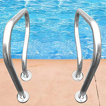 MSHOSAC Swimming Pool Safety Hand Rail Stainless Steel Swimming Pool Handrails, Pool Rail Pool Railing, Swimming Pools Hand Grab Rail with Base - Rust Proof