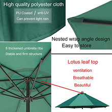 RWGOVLU Sun Shade for Outdoor 106" /118" Patio Umbrella Fishing Umbrella Market Garden Sun Parasol, with Crank Handle, Outdoor Parasol with 8 Ribs, Sturdy Waterproof Outdoor Table Market Umbrella