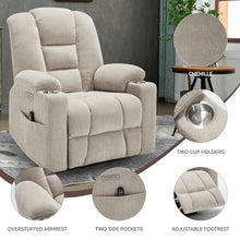 Power Lift Recliner Chair for Elderly with Massage & Heat, Chenille, Beige
