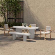 Moe's Home Collection Rocca Bench Concrete White