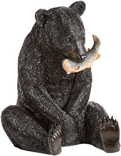 Design Toscano The Expert Fisherman Black Bear Statue