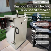 TECHTONGDA Electric Smoker 25.4 Gallon Digital Vertical Meat Smoker 12Hour Sausage Smoke Oven 5 Detachable Racks 95-248℉
