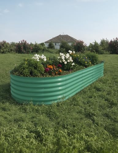 Hipicute 2Pcs 8x4x1.5ft Galvanized Raised Garden Bed Green