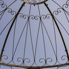 Zaer Ltd. Large Round Metal Garden Gazebo with 3 Entries and Side Walls Antique Bronze