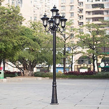 5-Lights Vintage Post Lights Retro Exterior Waterproof Pillar Lamp Aluminum Landscape Street Light Backyard Patio Park Garden Lawn Pathway Driveway Pole Column Lamp ( Color : Black , Size : 320cm )