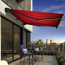 Deck Awnings, 2m/2.5m Electric Awnings for Patio with Waterproof Polyester Cover and Aluminum Frame, Shade, Umbrellas(Red,6.56 * 4.9ft)