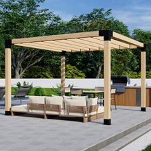 DIY Freestanding Pergola Bracket Kit with Slatted Roof - 6x6 Posts + 2x6 Rafters - Build Up to 12' x 12' - Steel Hardware Only
