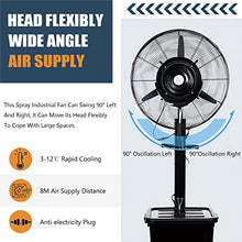 JDXQBLD Fan Misting, Outdoor Fan Misters for Cooling, Misting Fans for Outside, 90° Oscillation, 3 Cooling Speeds 11 Gallon Large Capacity Tank，55cm/21.7in