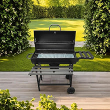 TBLOTYD Outdoor Barrel Smoker BBQ Grill - 4 Air Vents Metal Patio Grill with Mesh Bottom Shelf Upper & Side Shelves for Grilling Tools Perfect for Backyard Barbecues