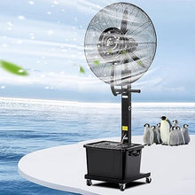 GAZOGJ Misting Fans for Outside, Industrial Pedestal Fan, Cooling Misters Features, 3-Speed/42L Water Tank, One-Touch Shaking Head, 4 Wheels, for Industrial, Commercial, Re